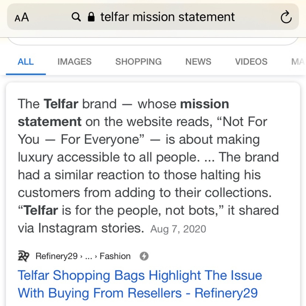 DO NOT PAY ABOVE RETAIL PRICE FOR A TELFAR BAG - Picture 3 of 3